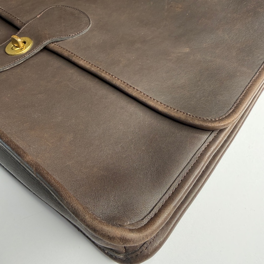COACH Vintage Mahogany Brown Leather Top Handle Briefcase/Messenger Bag #7425 - Picture 7 of 15